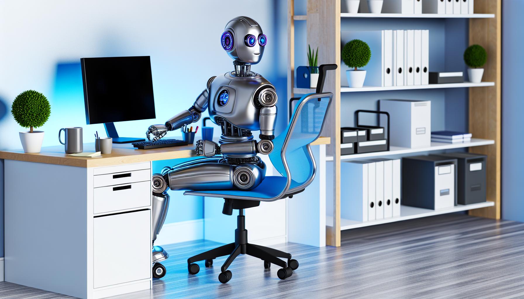 robot at a desk